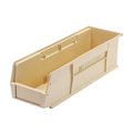 Quantum Storage Systems 45 lb Hang & Stack Storage Bin, Polypropylene, 5-1/2 in W, 5 in H, 18 in L, Ivory QUS238IV